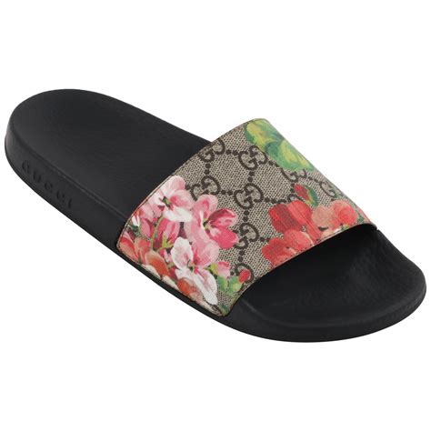 black gucci floral slides|Gucci floral slides nordstrom.